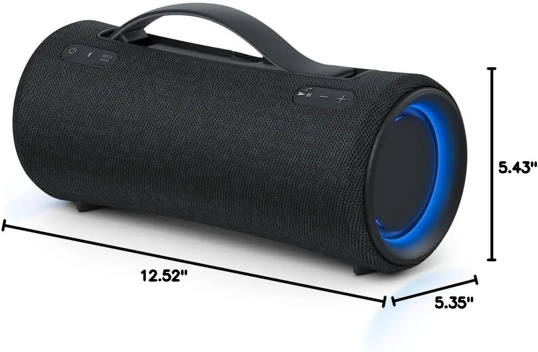 Sony SRS-XG300 X-Series Wireless Portable-Bluetooth Party-Speaker IP67 Waterproof and Dustproof with 25 Hour-Battery and Retractable Handle, Black- New