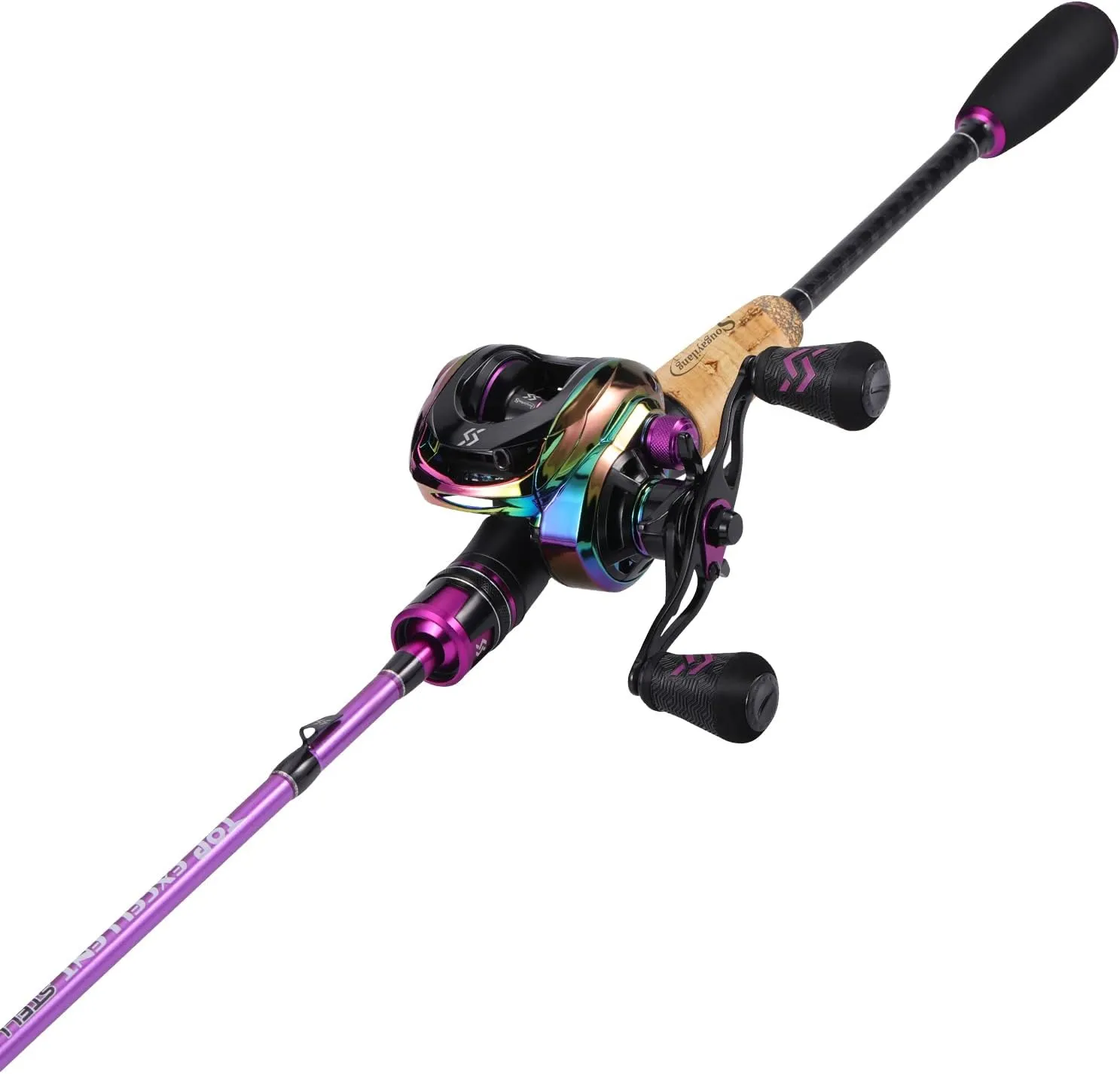 Sougayilang Fishing Rod Reel Combos, Medium Heavy 6'/7' Spinning & Casting Rod with Stainless Steel Guides - Two Pieces
