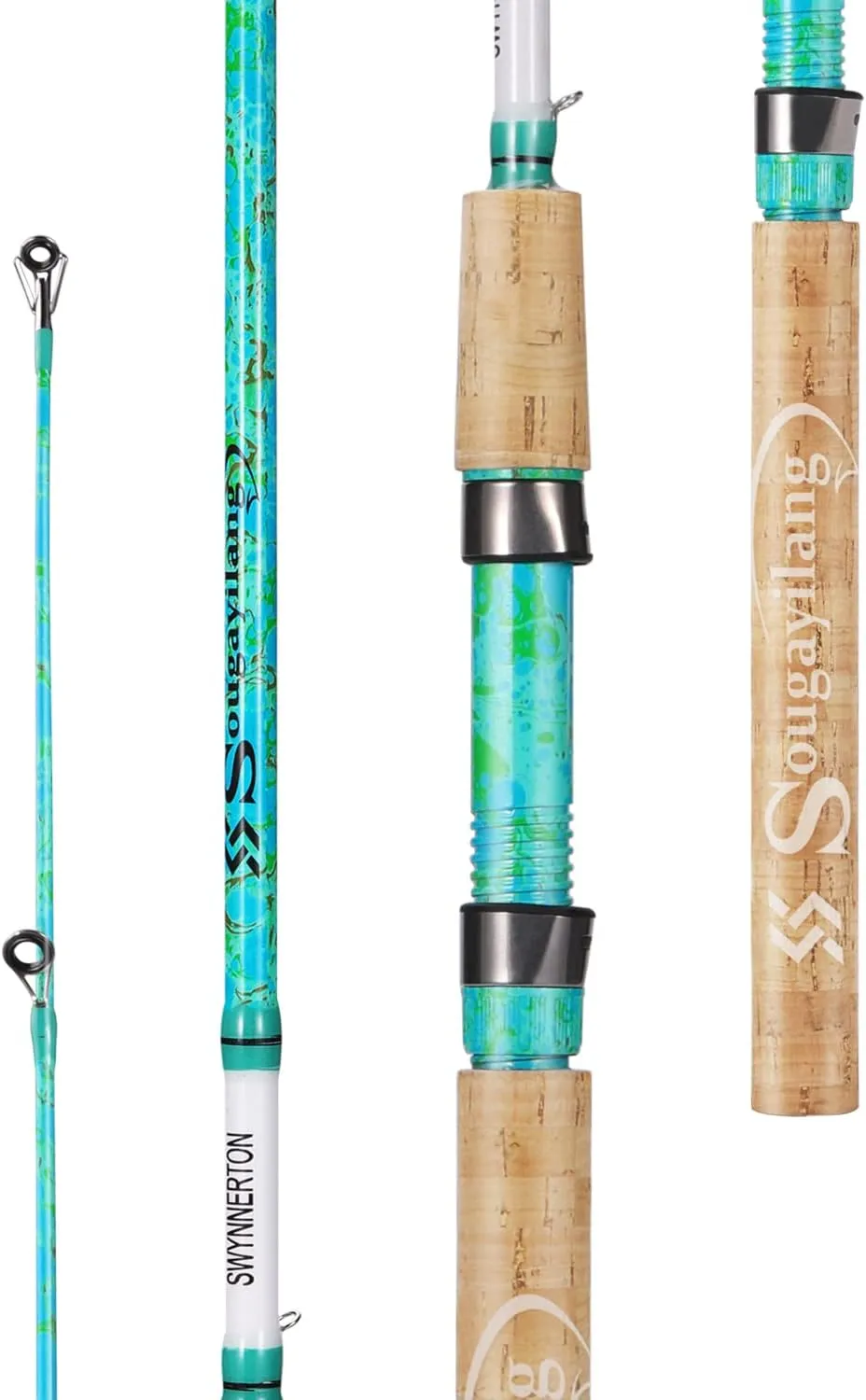 Sougayilang Fishing Rods Ultra Light Rods 2 Pieces Cork Handle Spinning &Baitcasting Rod for Trout Crappie -5'6"