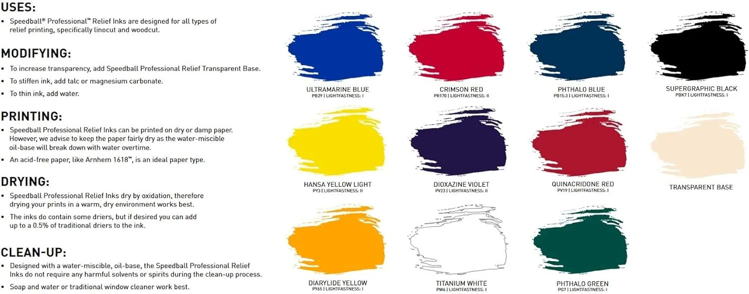 Speedball Professional Relief Ink Hansa Yellow Light 8OZ