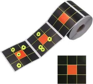 Splatter Shooting Targets 3 Inch Reactive Paper Target Stickers 250pcs Self Adhesive Target Roll for Indoor and Outdoor Range - BB Gun, Pellet Gun, Airsoft, Rifle