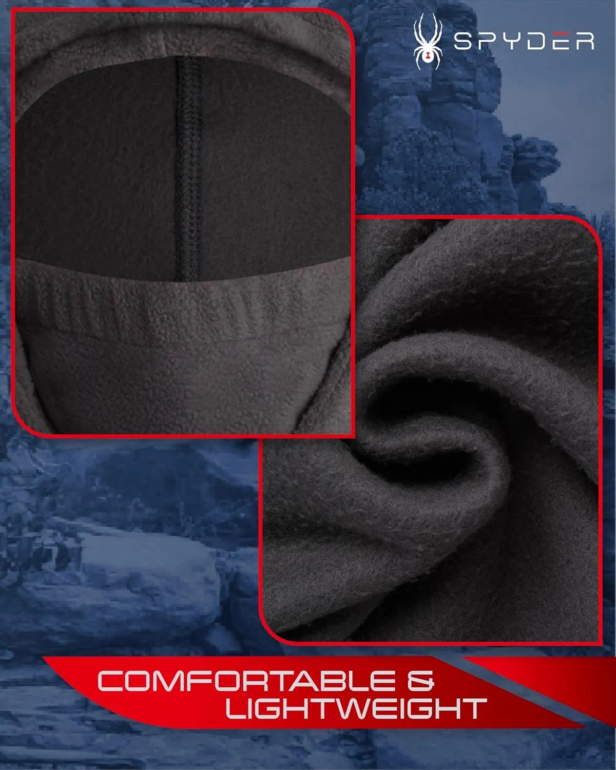 Spyder Men's Balaclava - Full Coverage Polar Fleece Balaclava Face Mask for Men - Lightweight Men's Thermal Outdoor Masks