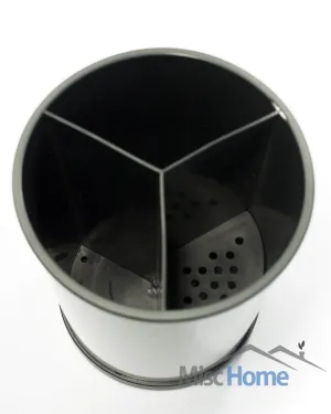 Stainless Steel Kitchen Utensil Holder – Rotating Cooking Utensil Holder Made From Fingerprint Resistant Brushed Stainless Steel