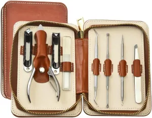 Stainless Steel Nail Clipper Set, Manicure 8-Piece Set (D 10.8 * 3.3 * 15.8cm)