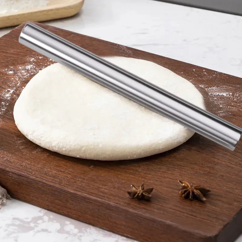 Stainless Steel Rolling Pin Baking Bread Pastry Roller Non-stick Baking Tool Cooking Pizza Cookie Cannoli Tubes Kitchen Utensils