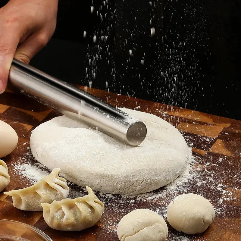 Stainless Steel Rolling Pin Baking Bread Pastry Roller Non-stick Baking Tool Cooking Pizza Cookie Cannoli Tubes Kitchen Utensils