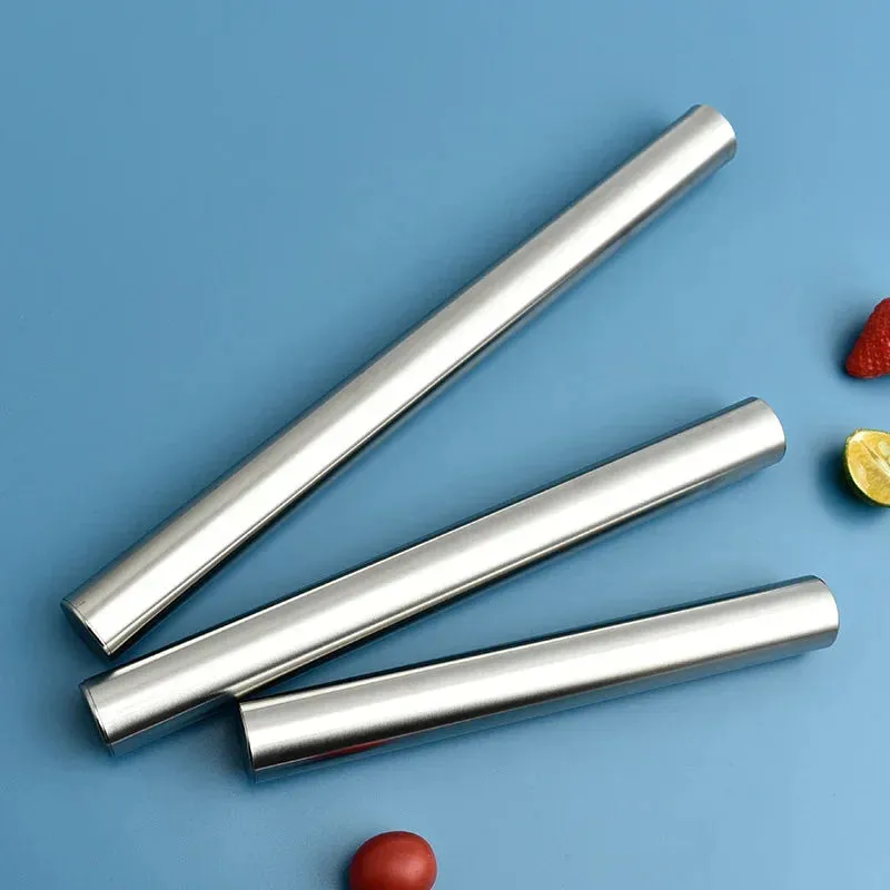 Stainless Steel Rolling Pin Baking Bread Pastry Roller Non-stick Baking Tool Cooking Pizza Cookie Cannoli Tubes Kitchen Utensils