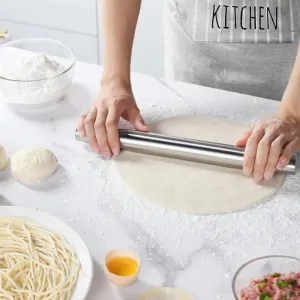 Stainless Steel Rolling Pin Baking Bread Pastry Roller Non-stick Baking Tool Cooking Pizza Cookie Cannoli Tubes Kitchen Utensils