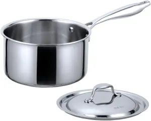 Stainless Steel Saucepan, All-Clad 18/8 Stainless Steel 3-Ply Bonded Dishwasher Safe Sauce Pan Cookware with Heat Resistant Long Handle, Cookware Pots And Pans Sets 18cm - 2.5 Quart-Sliver
