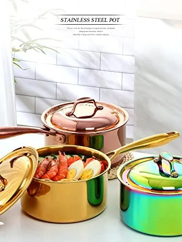 Stainless Steel Saucepan, All-Clad 18/8 Stainless Steel 3-Ply Bonded Dishwasher Safe Sauce Pan Cookware with Heat Resistant Long Handle, Cookware Pots And Pans Sets 18cm - 2.5 Quart-Sliver