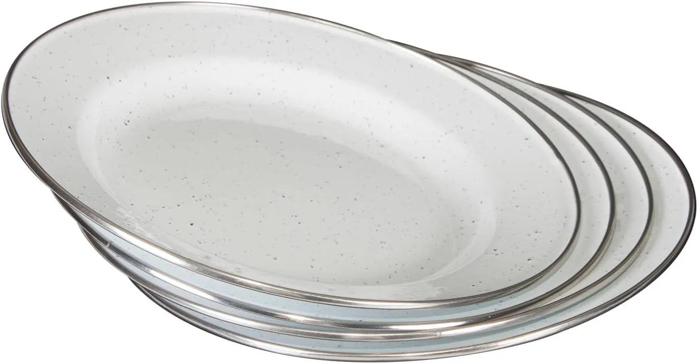 Stansport 24-Piece Enamel Camping Tableware Set