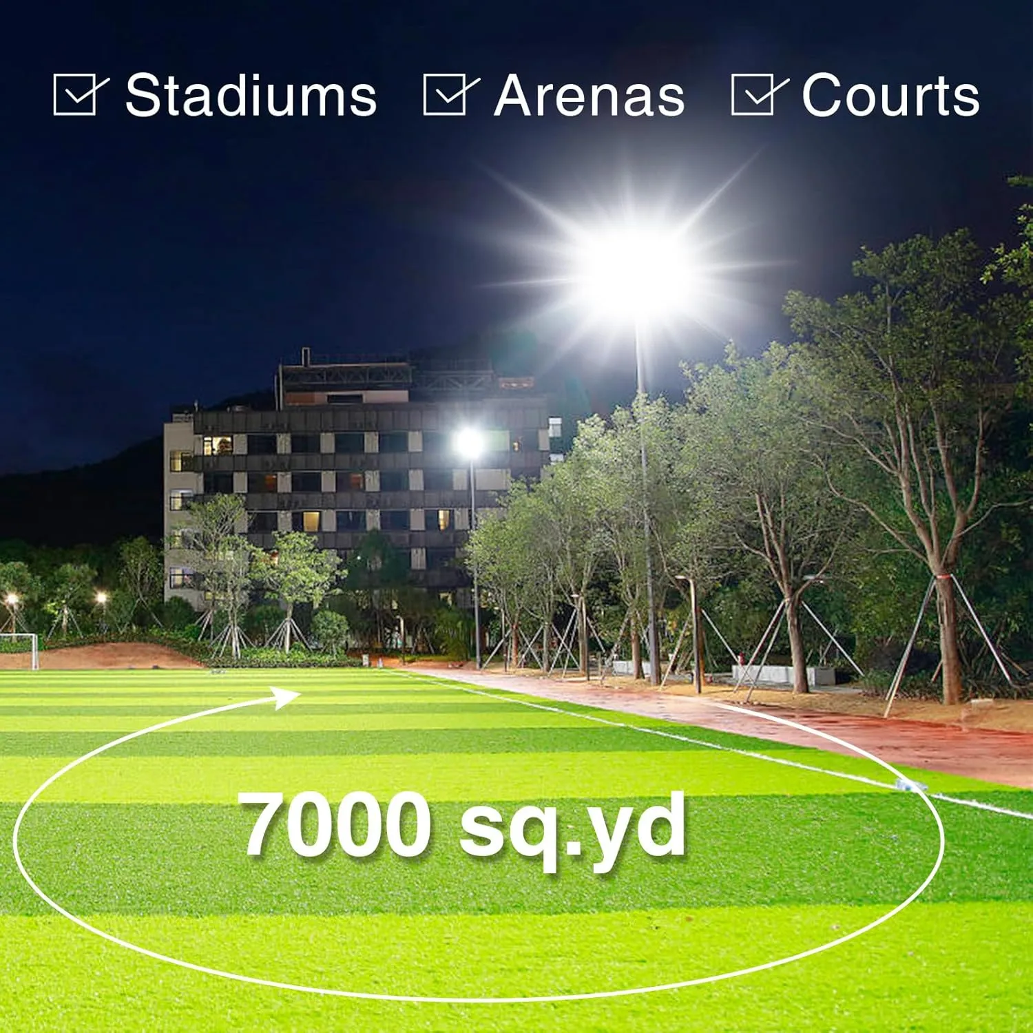 STASUN 600W 90000LM LED Flood Light Outdoor - Flying Series Ultra, 100-277V 5000K Daylight White, IP66 Waterproof Stadium Lights for Arena, Backyard, Parking Lot, Courts, ETL Certification