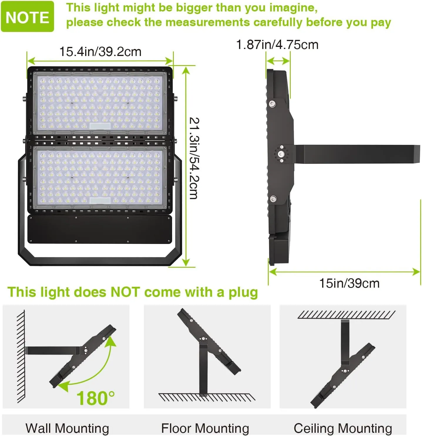 STASUN 600W 90000LM LED Flood Light Outdoor - Flying Series Ultra, 100-277V 5000K Daylight White, IP66 Waterproof Stadium Lights for Arena, Backyard, Parking Lot, Courts, ETL Certification