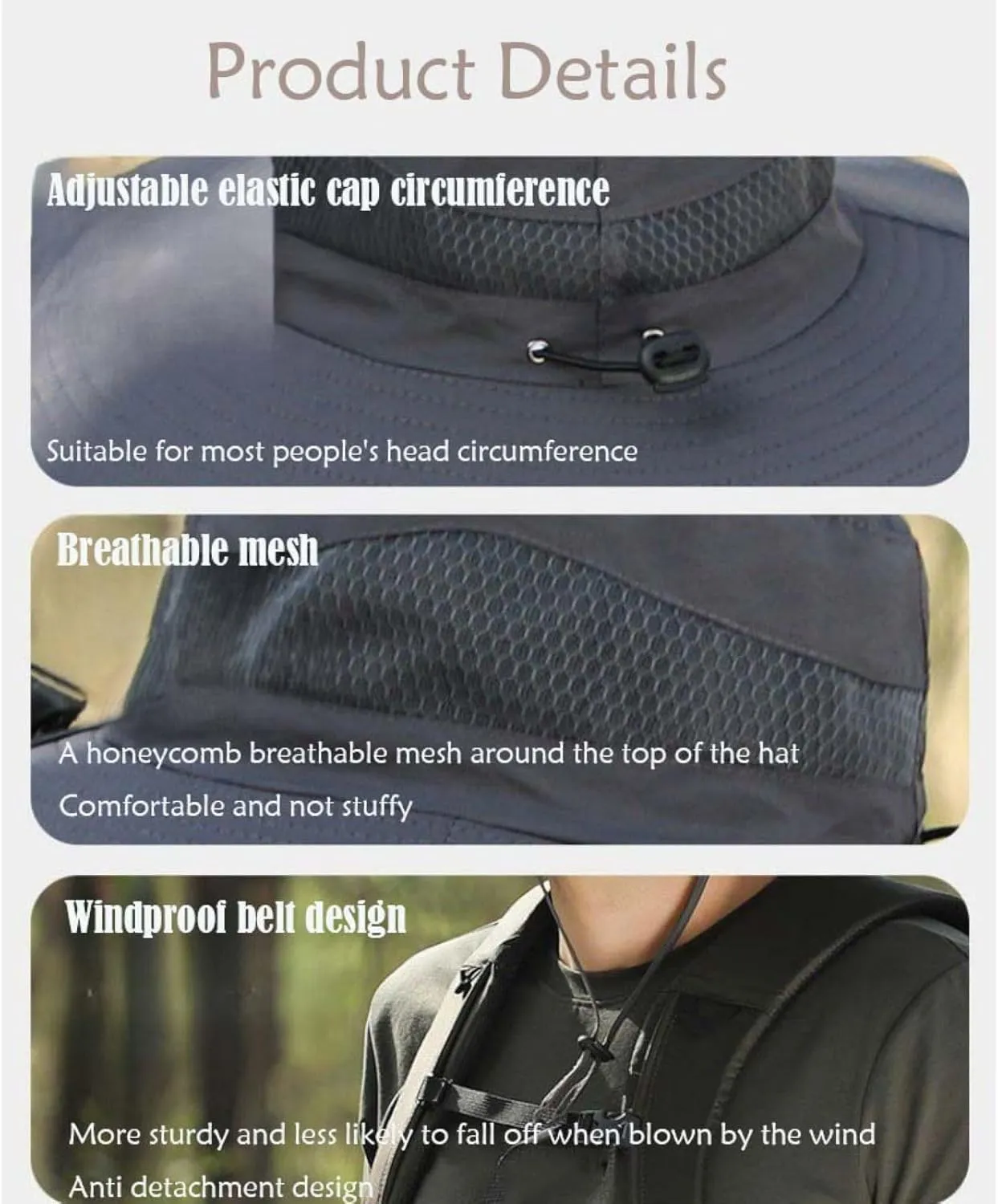 Steadilty 2025 New Ultralight Solar Fan Sun Hat,Fishing Hat UPF 50  Wide Brim Solar Powered Fan Cooling Hat