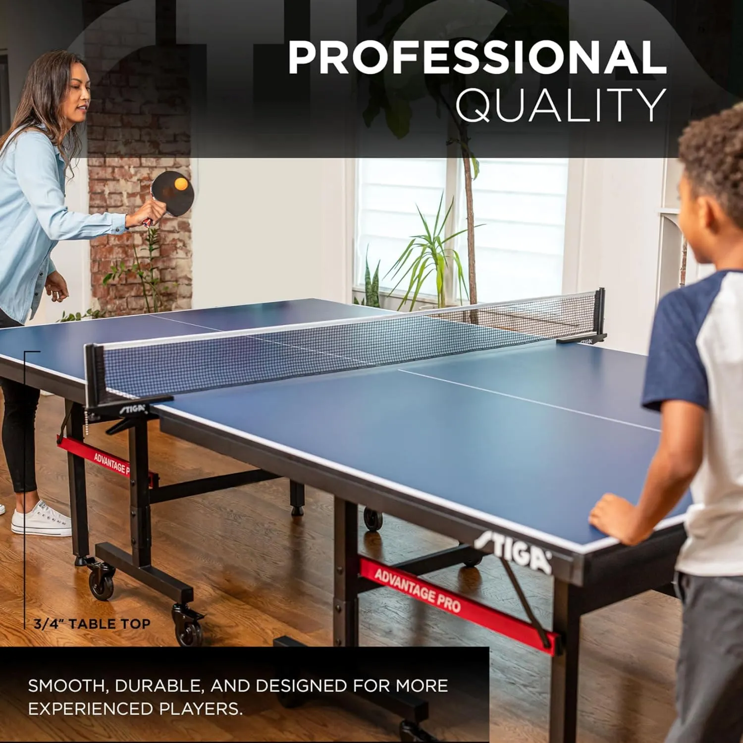STIGA Advantage Series Ping Pong Tables - 13, 15, 19, and 25mm Tabletops - Quickplay 10 Minute Assembly - Playback Mode - Recreational to Tournament Level