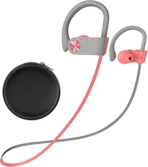Stiive Bluetooth Headphones, Wireless Sports Earbuds IPX7 Waterproof with Mic, Stereo Sweatproof in-Ear Earphones, Noise Cancelling Headsets for Gym Running Workout, 16 Hours Playtime - PinkGrey