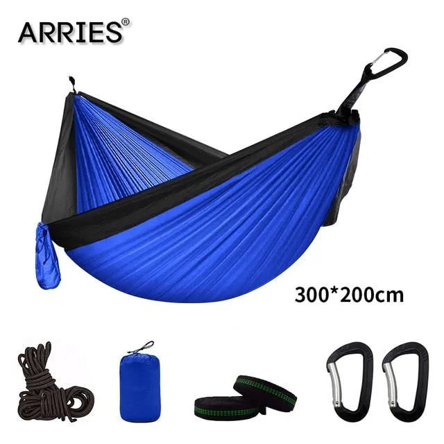 Sturdy Furniture Bulk discount Bed Double Sleeping Hammock Outdoor Portable Camping 300*200cm Hamaca Travel Parachute Garden Hanging Survival Leisure