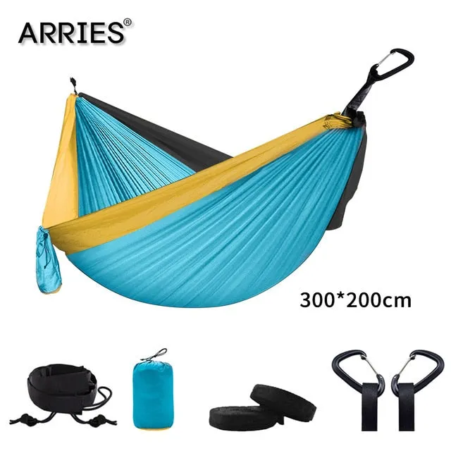 Sturdy Furniture Bulk discount Bed Double Sleeping Hammock Outdoor Portable Camping 300*200cm Hamaca Travel Parachute Garden Hanging Survival Leisure
