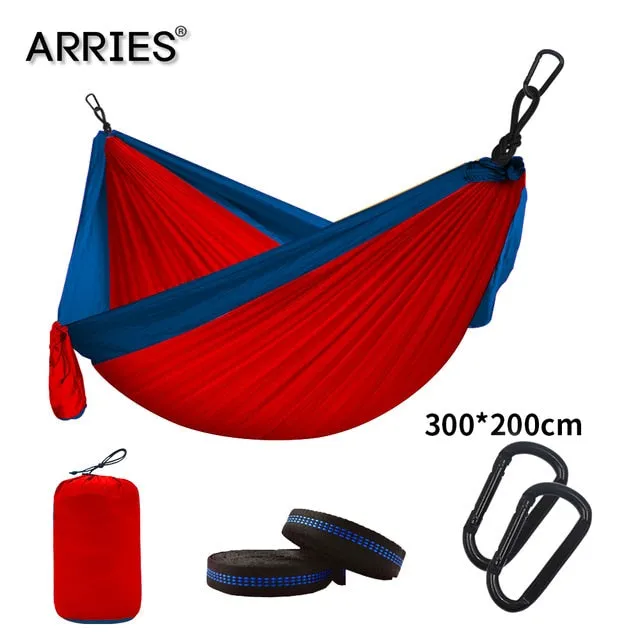 Sturdy Furniture Bulk discount Bed Double Sleeping Hammock Outdoor Portable Camping 300*200cm Hamaca Travel Parachute Garden Hanging Survival Leisure
