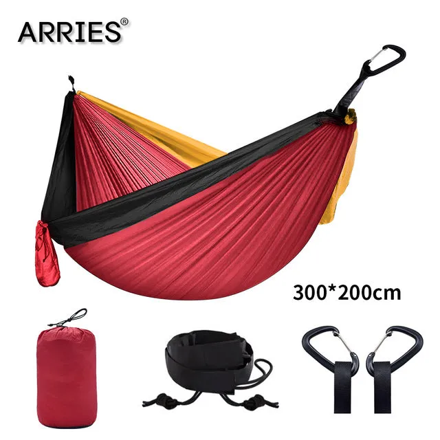 Sturdy Furniture Bulk discount Bed Double Sleeping Hammock Outdoor Portable Camping 300*200cm Hamaca Travel Parachute Garden Hanging Survival Leisure