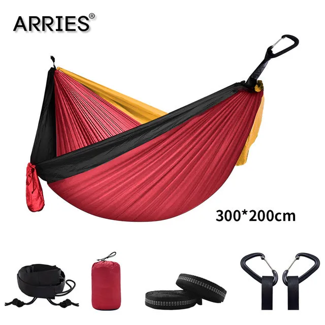 Sturdy Furniture Bulk discount Bed Double Sleeping Hammock Outdoor Portable Camping 300*200cm Hamaca Travel Parachute Garden Hanging Survival Leisure