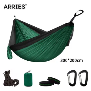 Sturdy Furniture Bulk discount Bed Double Sleeping Hammock Outdoor Portable Camping 300*200cm Hamaca Travel Parachute Garden Hanging Survival Leisure