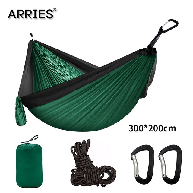 Sturdy Furniture Bulk discount Bed Double Sleeping Hammock Outdoor Portable Camping 300*200cm Hamaca Travel Parachute Garden Hanging Survival Leisure