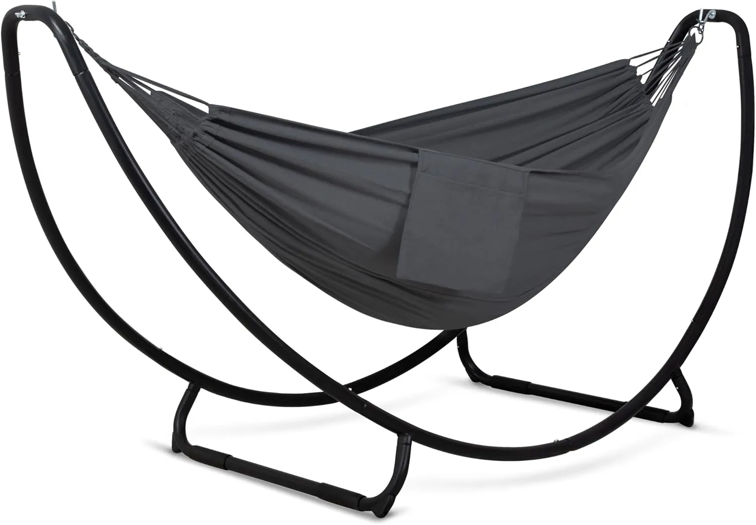 SUNCREAT Hammocks for Outside with Stand, Porch Hammock and Stand, 475 lbs Capacity, Patent Pending, Dark Gray