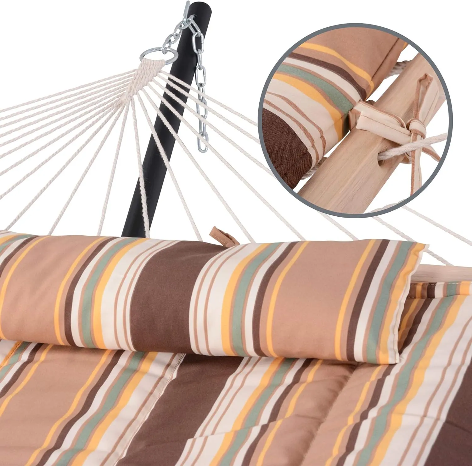 SUNCREAT Outdoor Portable Hammock Pad, 2 Person Polyester Hammock Pad, Brown