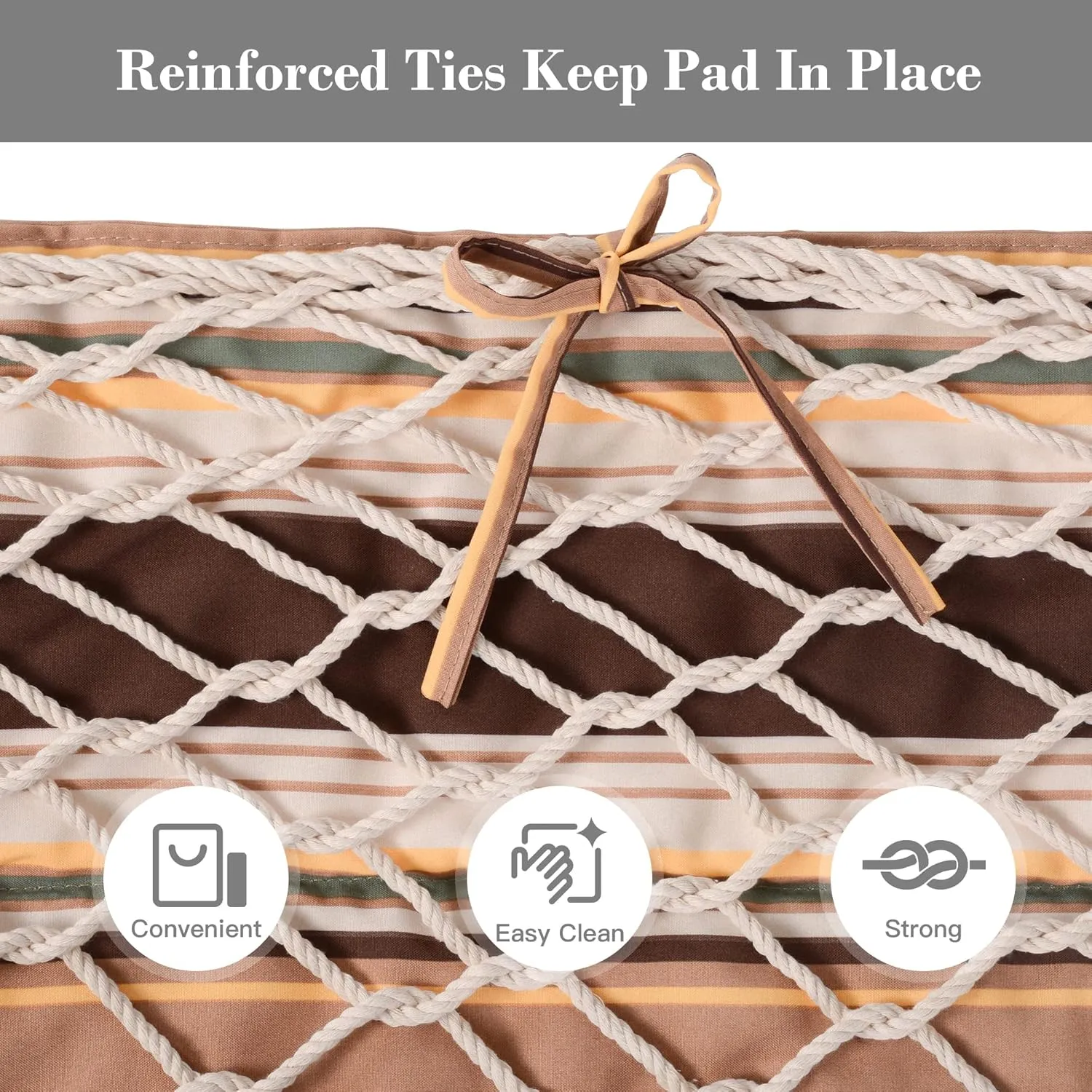 SUNCREAT Outdoor Portable Hammock Pad, 2 Person Polyester Hammock Pad, Brown