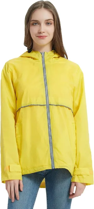 SUNDAY ROSE Women Rain Jacket Lightweight Waterproof Raincoat Hooded Windbreaker