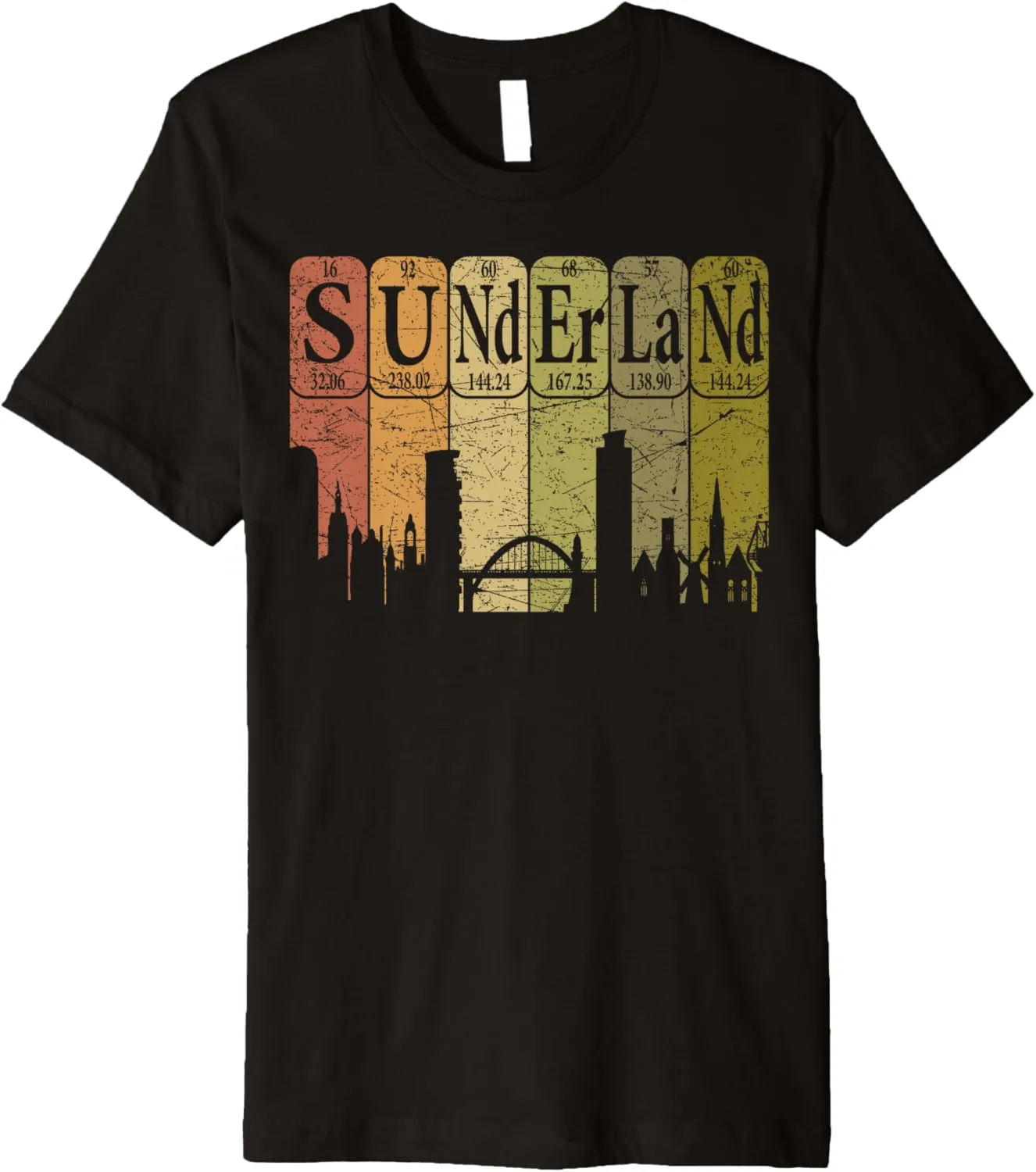 Sunderland Periodic Table Elements Sunderland Skyline Retro Premium T-Shirt