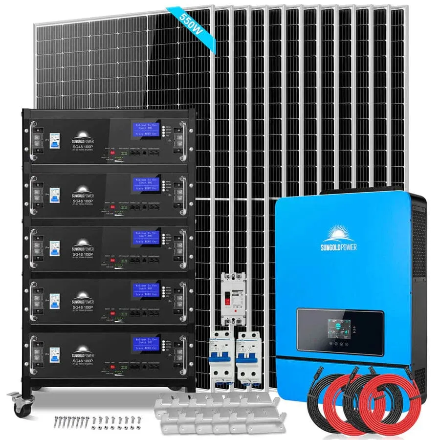 SunGoldPower SGR-10K25S | 10KW Off Grid Solar Kit | 48VDC | 120V/240V