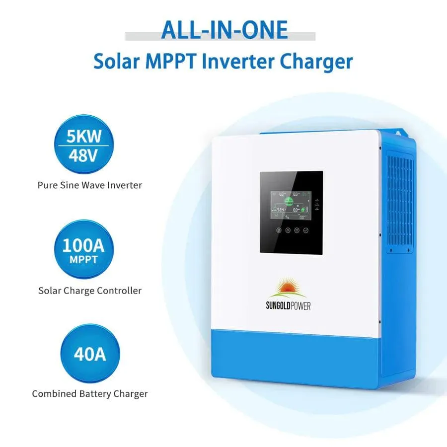 SunGoldPower SGR-10K2M | 10000W Off Grid Solar Kit |48VDC | 120V/240V