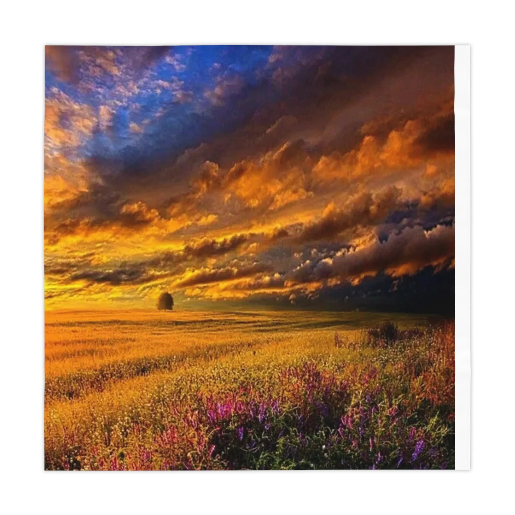 Sunset Fields Tablecloth – Vibrant Nature Decor for Dining & Celebrations