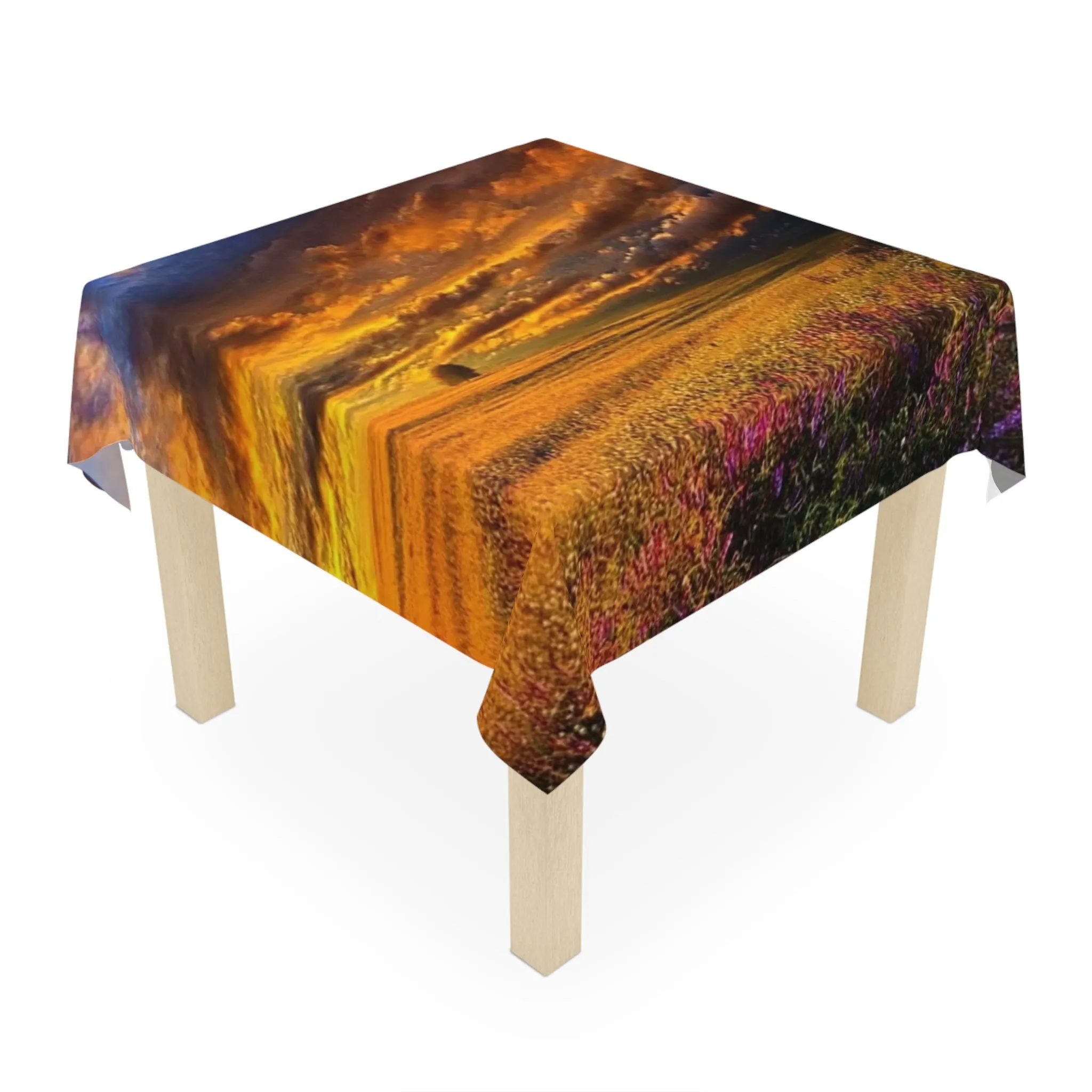 Sunset Fields Tablecloth – Vibrant Nature Decor for Dining & Celebrations