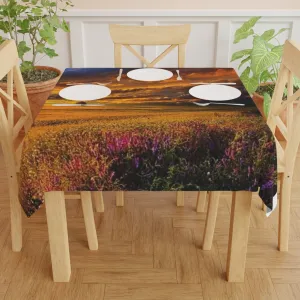Sunset Fields Tablecloth – Vibrant Nature Decor for Dining & Celebrations