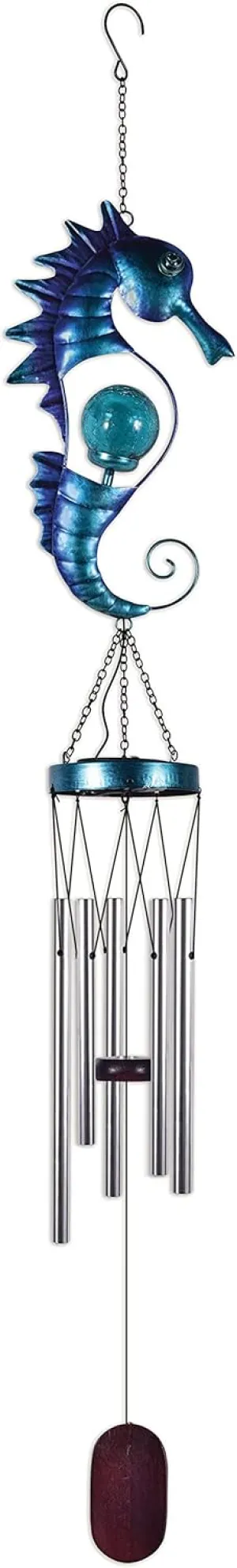 Sunset Vista Designs 93830 Collection Solar Wind Chime, Seahorse, 45-inch Height