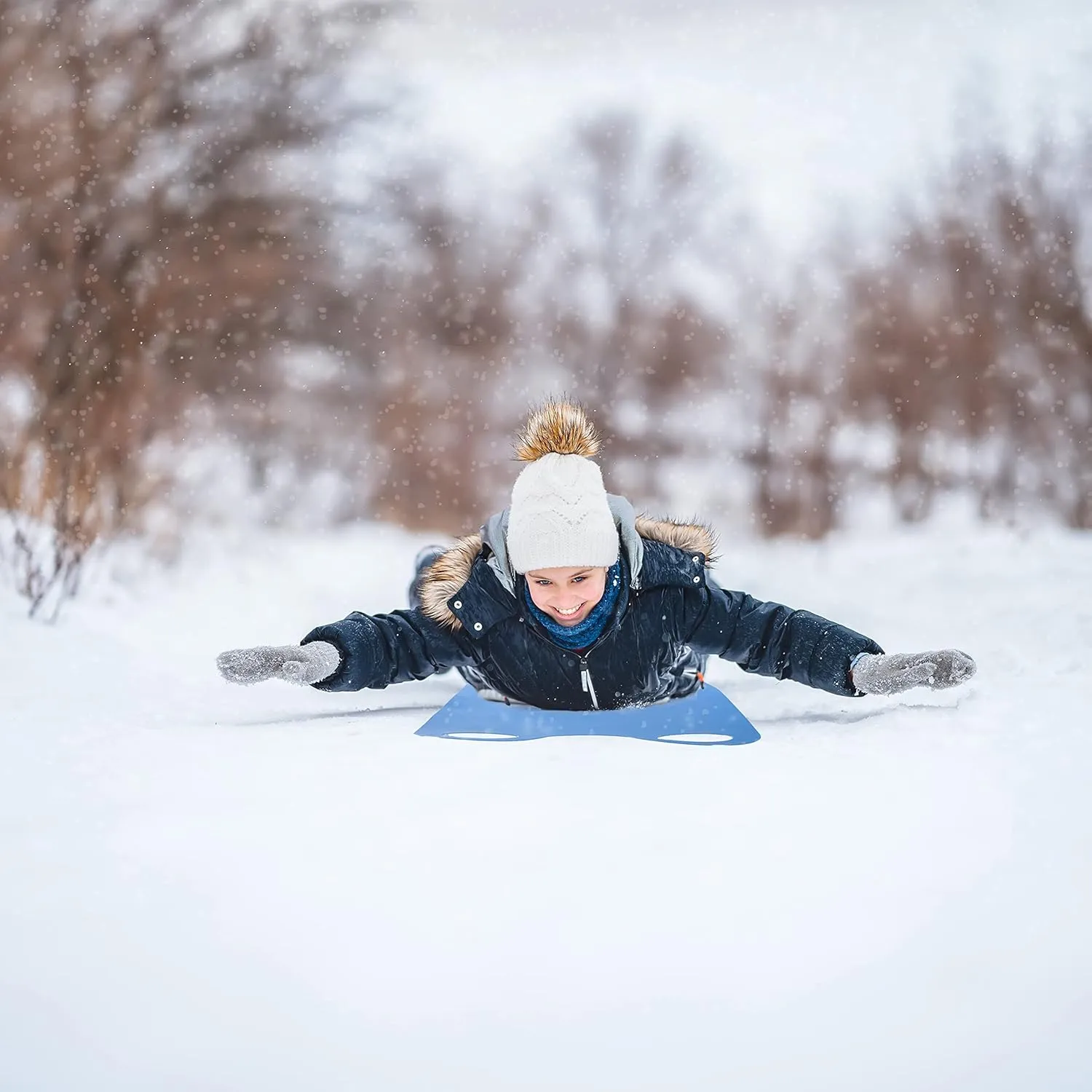 Superio Snow Slider Mat, Flexible Snow Sled Flying Carpet, Roll up Sleds for Kids 36" Lightweight Plastic Snowboard Sled-2 Pack