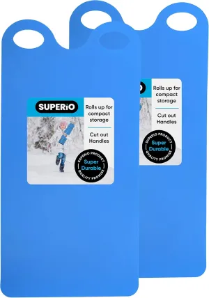 Superio Snow Slider Mat, Flexible Snow Sled Flying Carpet, Roll up Sleds for Kids 36" Lightweight Plastic Snowboard Sled-2 Pack