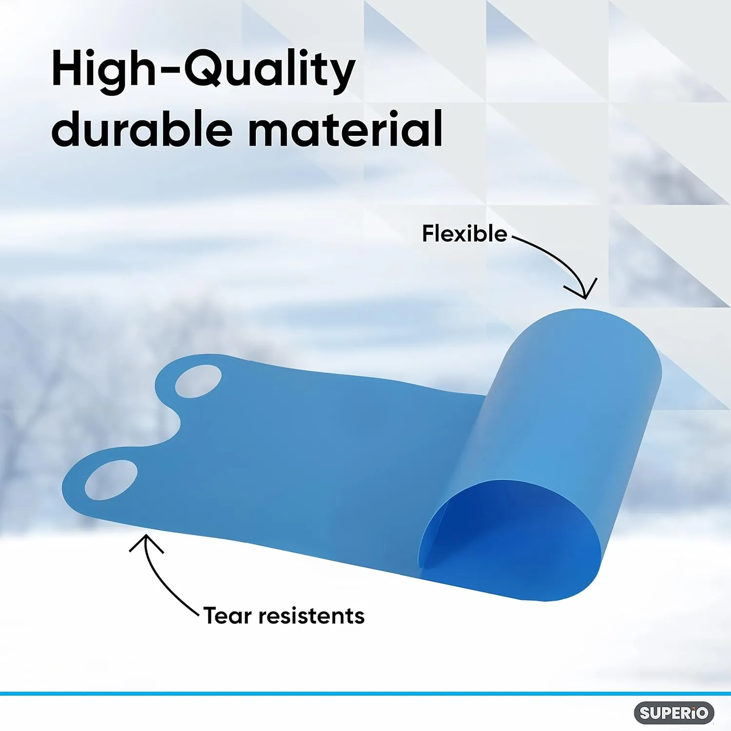 Superio Snow Slider Mat, Flexible Snow Sled Flying Carpet, Roll up Sleds for Kids 36" Lightweight Plastic Snowboard Sled-2 Pack