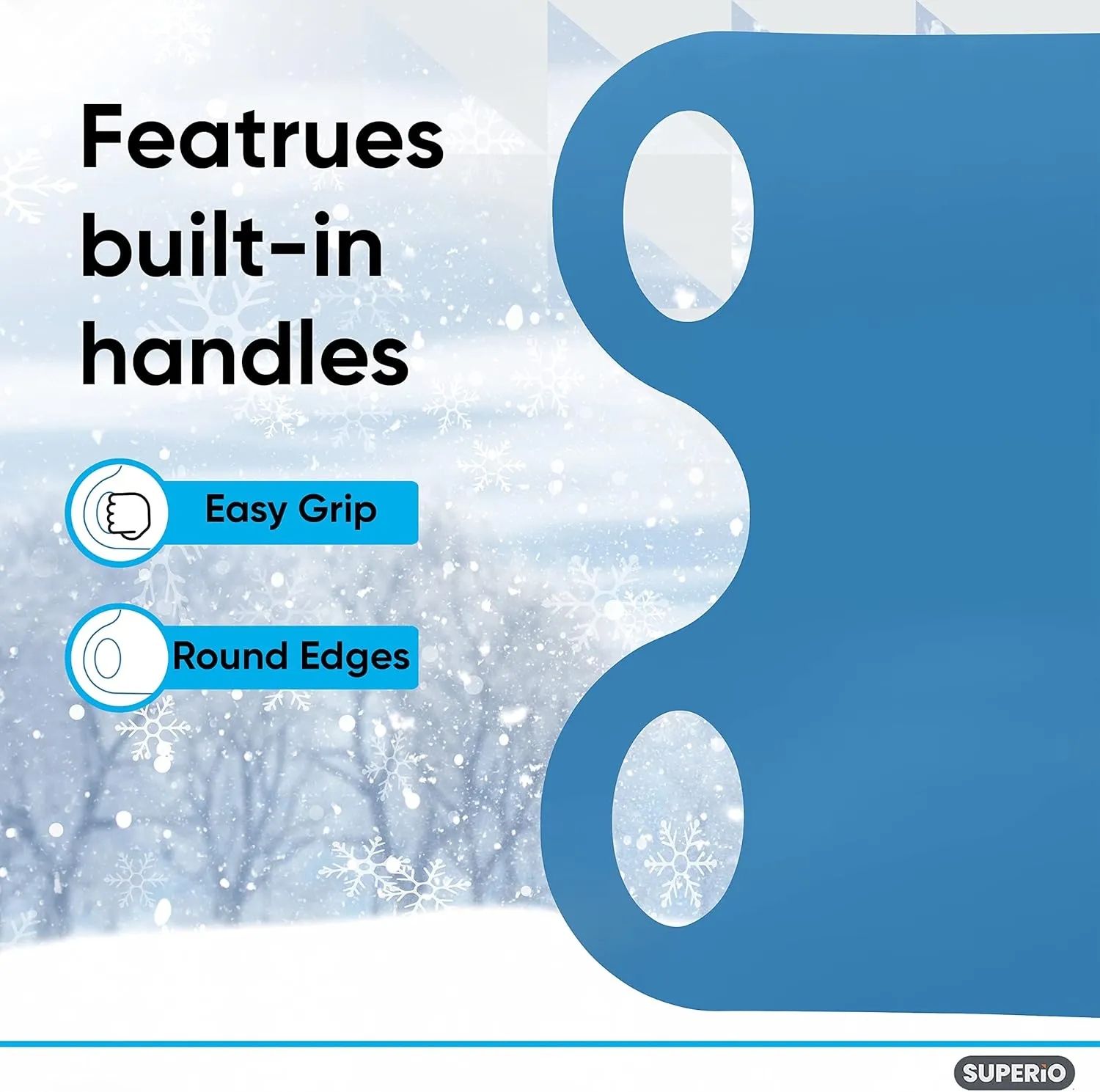 Superio Snow Slider Mat, Flexible Snow Sled Flying Carpet, Roll up Sleds for Kids 36" Lightweight Plastic Snowboard Sled-2 Pack