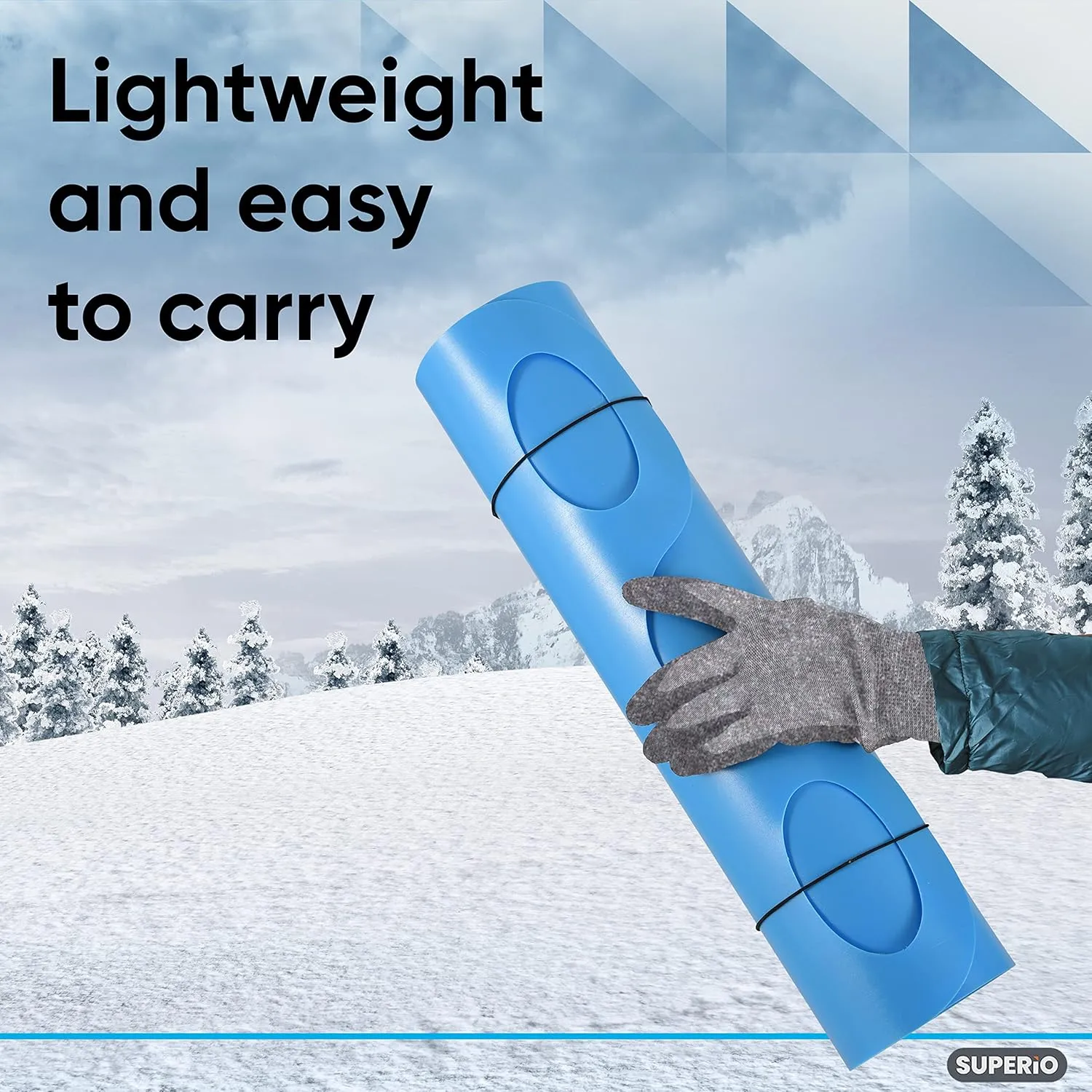 Superio Snow Slider Mat, Flexible Snow Sled Flying Carpet, Roll up Sleds for Kids 36" Lightweight Plastic Snowboard Sled-3 Pack…