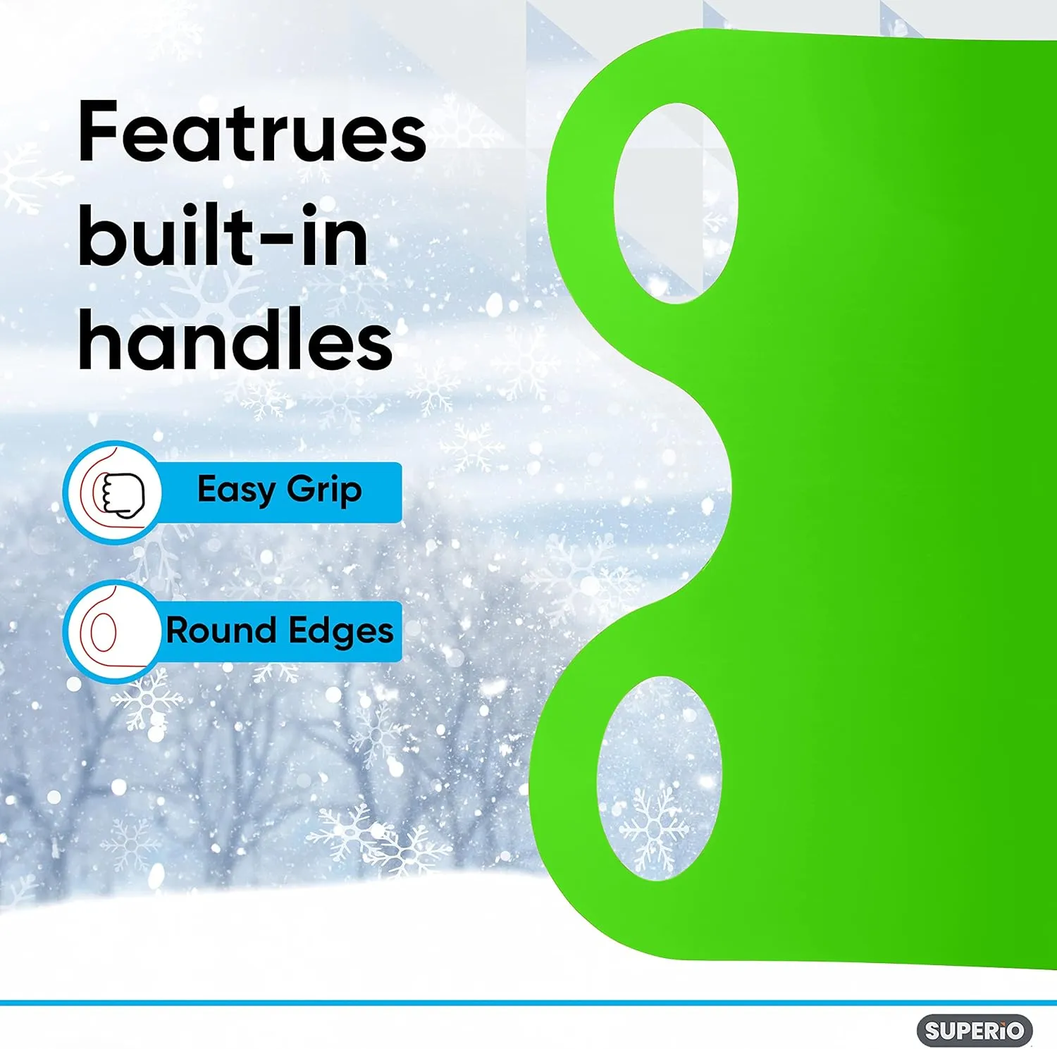 Superio Snow Slider Mat, Flexible Snow Sled Flying Carpet, Roll up Sleds for Kids and Adults 54" Lightweight Plastic Snowboard Sled-2 Pack
