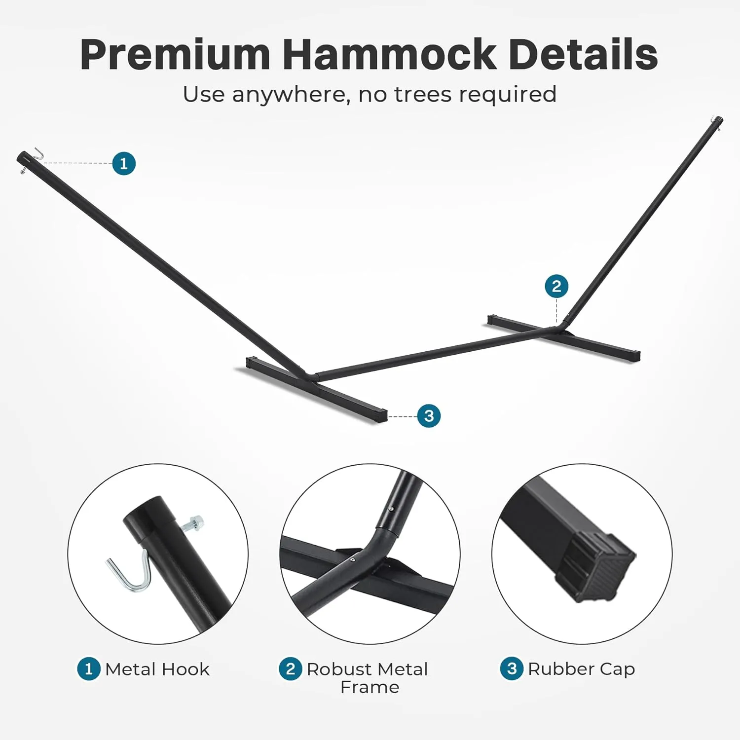 SUPERJARE Hammock with Stand, 2 Person Quilted Outdoor Hammock, Detachable Pillow & Bamboo Spreaders, Portable Hammock with Carrying Bag, Heavy Duty Stand, Perfect for Outside, Patio, Graffiti Blue