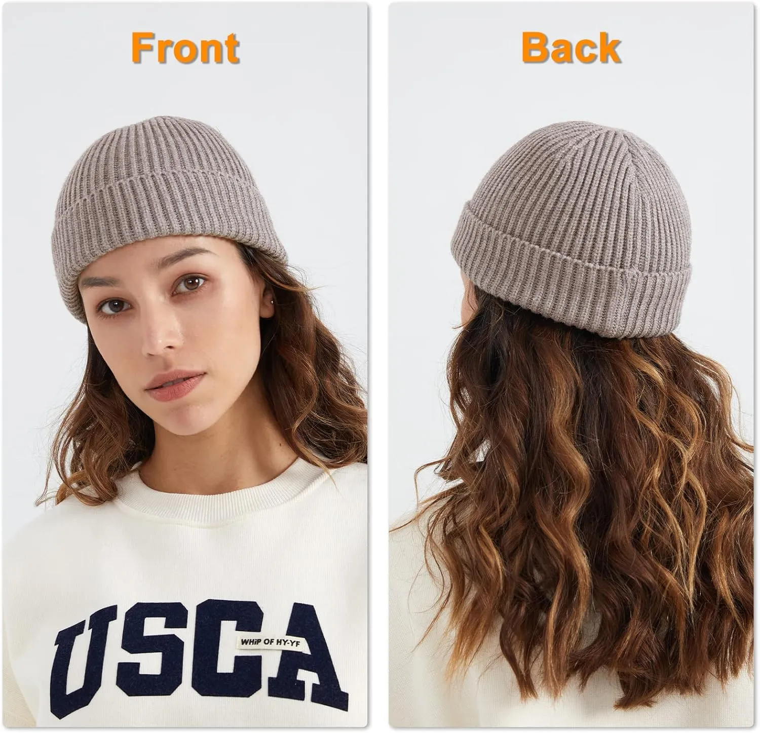 Surblue Fisherman Beanie Winter Knit Hat Roll-up Edge Skullcap for Men Women