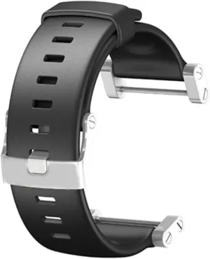 Suunto Core Accessory Strap Black Rubber Band Silver Brush Buckle Adapter One Set