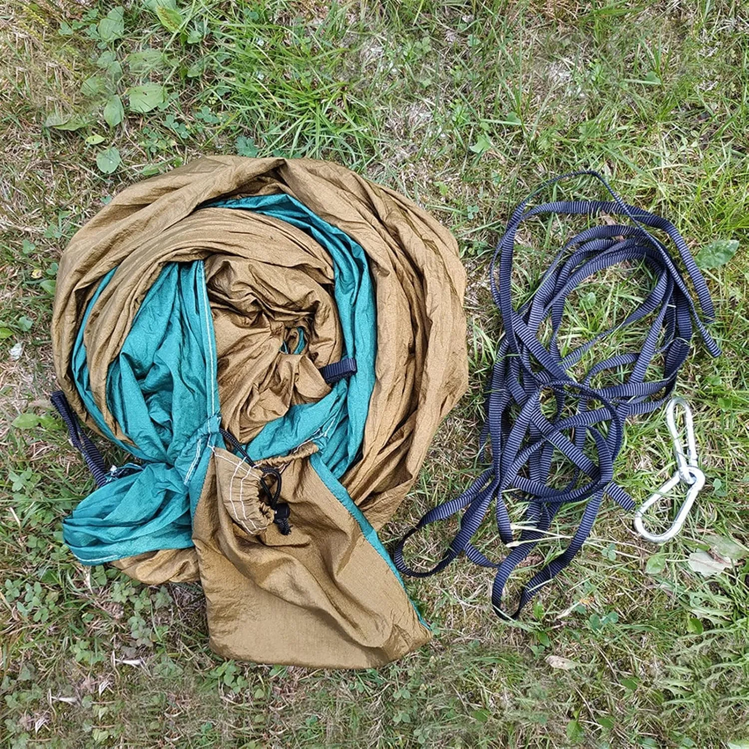 Swing Set Camping Hammock, Nylon Hammock, Portable Lightweight Parachute Hammock With Tree Straps for Backpacking Camping Travel Beach Garden Outdoor Camping Gear Swing Seat ( Color : Blue gray )
