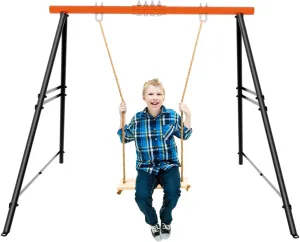 Swing Stand Frame, 440lbs Weight Capacity Swing Stand, Heavy Duty A-Frame Swing, Single Swing Frame for Yoga Hammock Saucer Baby Porch Swing(Only Swing Stand),Orange
