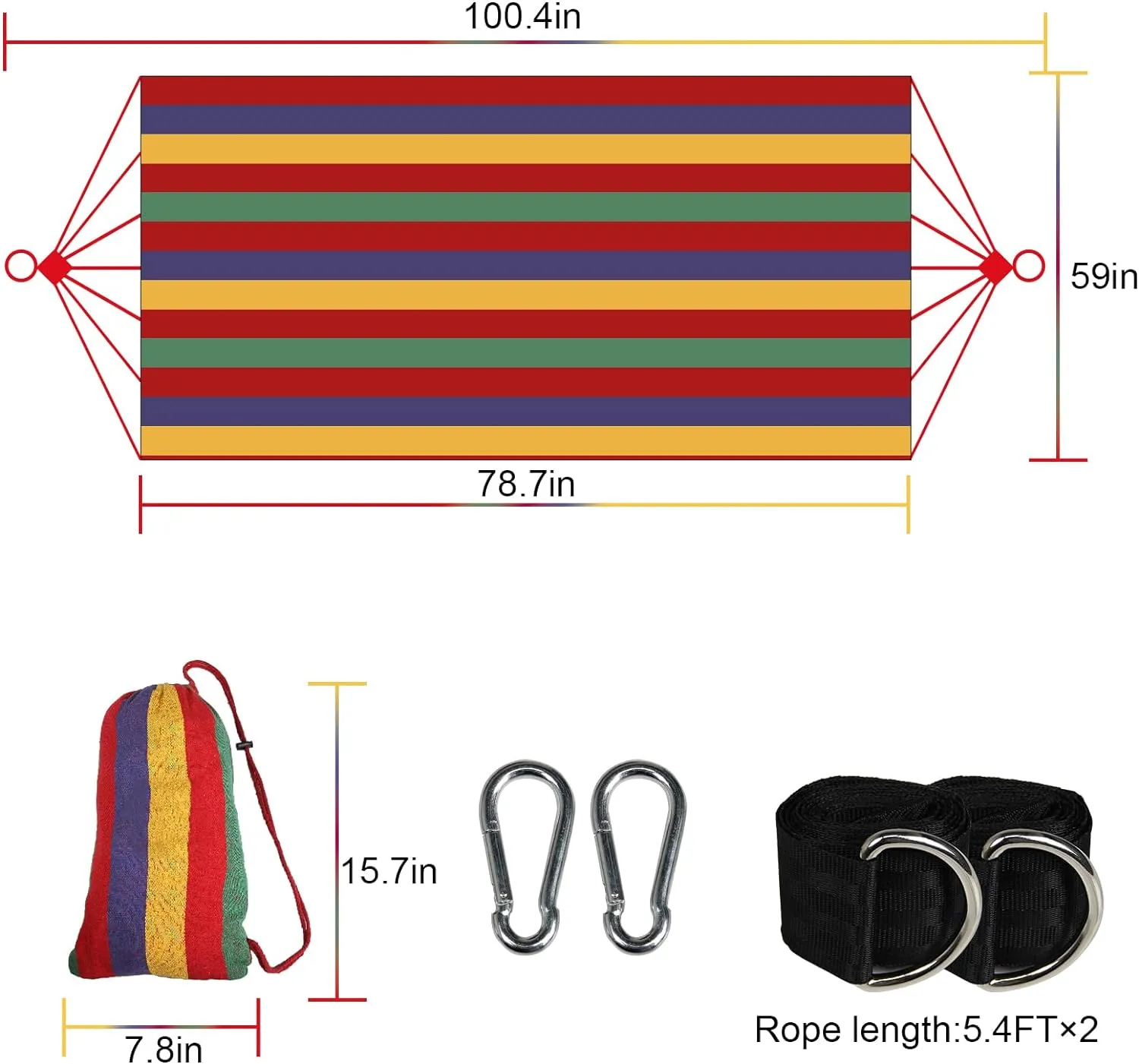 SZHLUX Double Hammock,Cotton Hammock Portable Hammock with Carry Bag,Perfect Camping Outdoor/Indoor Patio Backyard